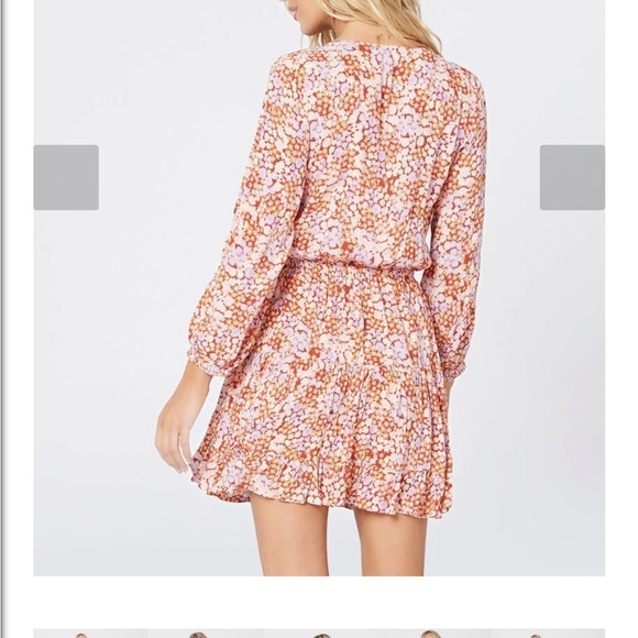 LSPACE L SPACE Stay Golden Floral Mini Dress Womens FALL Lily of the Valley M - Picture 9 of 13